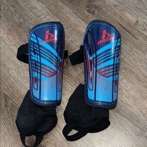 Brava Kids Blue & Red Soccer Shin Guards